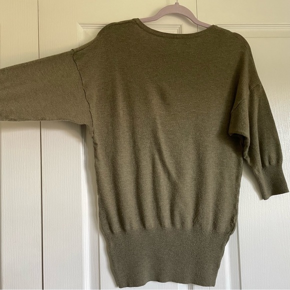 Women’s Nordstrom BP Rubbish Angora Blend 3/4 Length Sweater - Olive - Picture 5 of 8